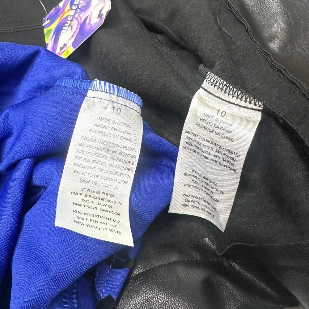Blueberi‎ Boulevard Girls Faux Leather Moto Jacket And Floral Dress Set Size 10